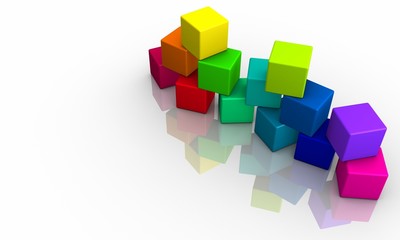 Obraz premium 3D Würfel - Der Bunte Stapel 03