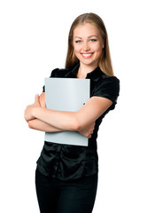 Fototapeta premium beautiful young woman with a folder