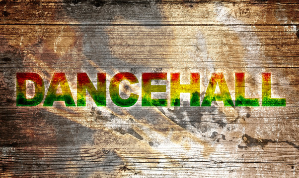 Fototapeta Altes Holzbrett - Dancehall Schriftzug