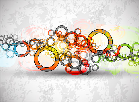 Vector abstract color grunge circles background