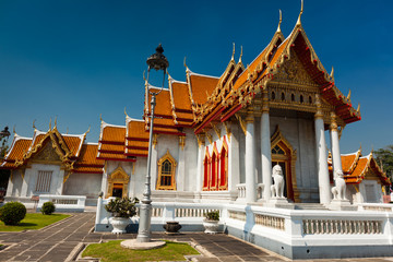 Fototapeta na wymiar temple de marbre, Bangkok, Thaïlande