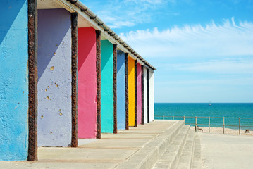 old beach huts