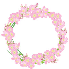 Obraz na płótnie Canvas Pink wreath made of cherry flowers