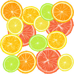 Background with citric fruits