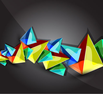 Glass transparent pyramid background