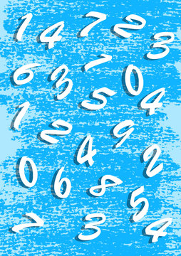 Blue background with numbers