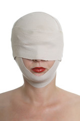 Frau in Bandage