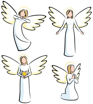 Discover 139+ simple sketches of angels latest