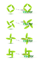 Green leaf abstract shape. Vector