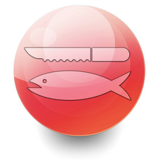 Red Shiny Orb Button "Fish Cleaning"