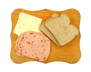 Wheat bread meat and cheese