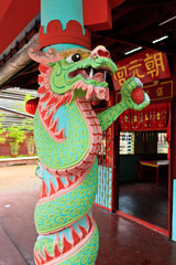 Dragon sculpture in a chinese temple