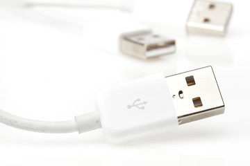 Fototapeta premium A white USB cable