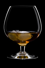 Whisky on the rocks in a beautiful glass