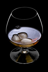 Whisky on the rocks in a beautiful glass