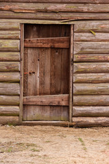 Log cabin doorway