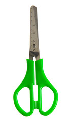 green scissors isolated on white