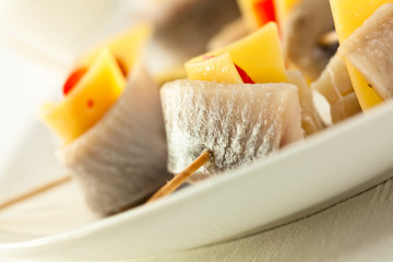 Herring rolls with cheese