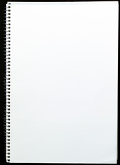 Open view of a blank notepad