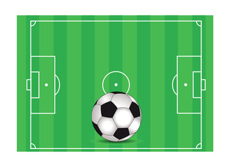 Fu&szlig;ball mit Fu&szlig;ballfeld