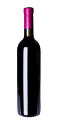red wine bottle isolated on the white background