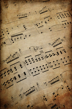 Musical score with texture grunge