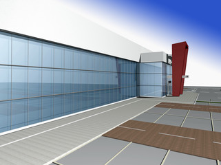 3D rendering of modern shopping mall