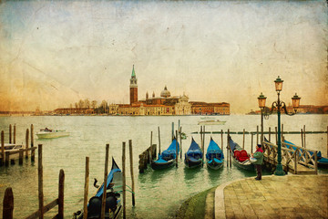 Venezia - Isola di San Giorgio su texture retro