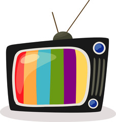 retro tv with colour screen