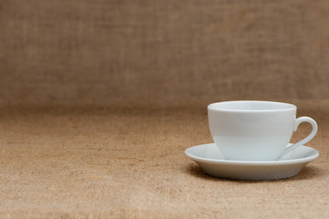 Empty white coffee cup