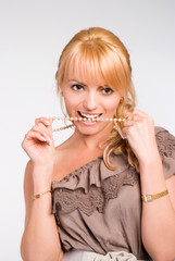 Naklejka premium girl with beads
