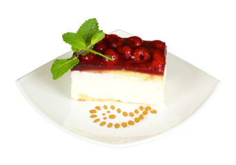 Raspberry cake isolated