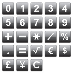 calculator black glossy buttons