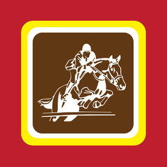 horse rider sign vector