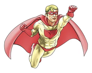 Deurstickers Superheld Comicbook-stijl illustratie © Christos Georghiou