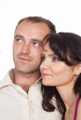 beautiful couple on white