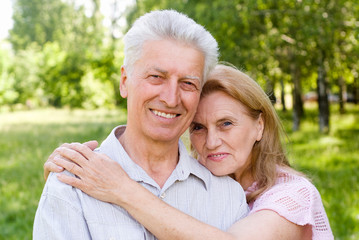 elderly couple at nature