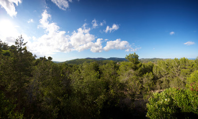 Panoramic landscape in Ibiza
