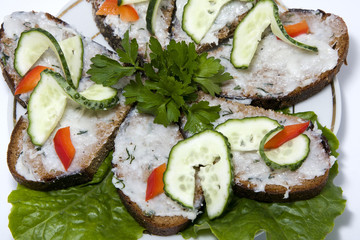 Slice of bread with lard