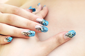 Hands with nail art