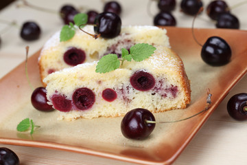 Black cherry sponge cake