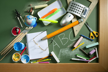 ABC school blackboard green board back to school