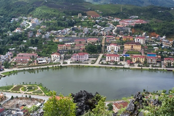 Fototapeta na wymiar Top view of Sapa, Vietnam