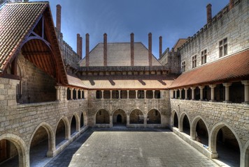 Fototapeta na wymiar Dukes Palace of Bragança Courtyard, Guimarães, Portuga
