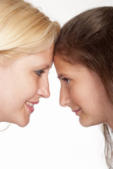 mom and daughter play