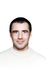 Obraz premium Close-up of man with eyes wide open