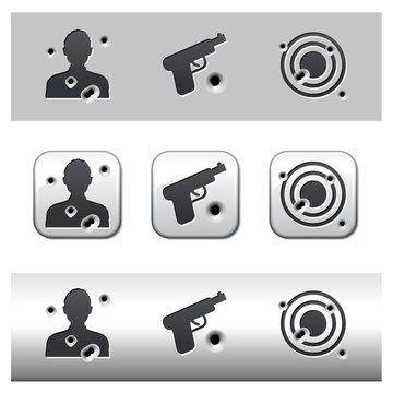 Ic&ocirc;ne cible et pistolet