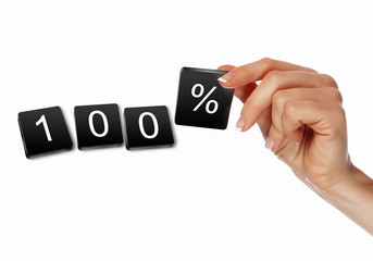 human hand and word puzzle