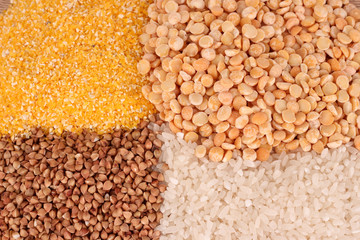 grains on  brown