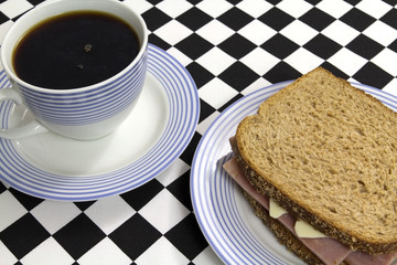 Coffee with sandwich